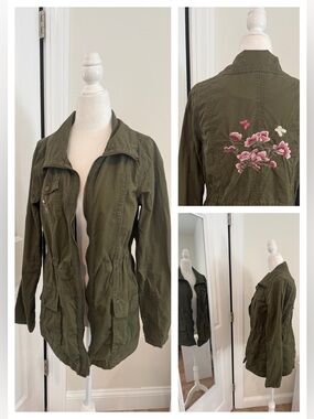Embroidered Cotton Utility Jacket, S